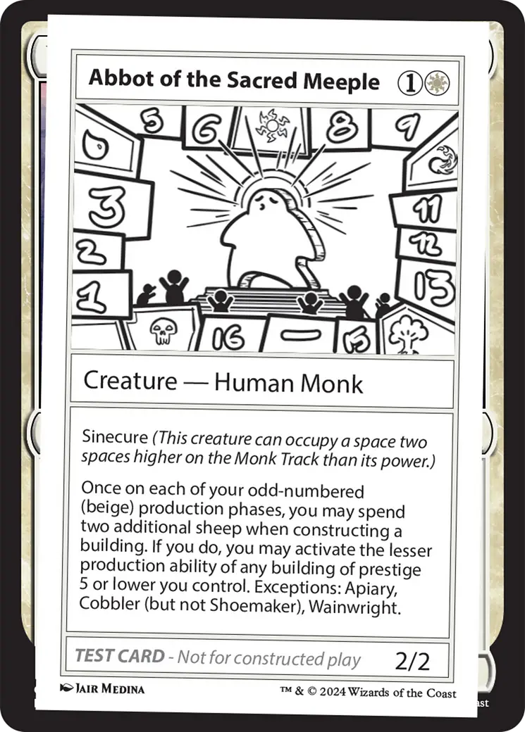 Abbot Of The Sacred Meeple [Mystery Booster 2 Playtest Cards] 1