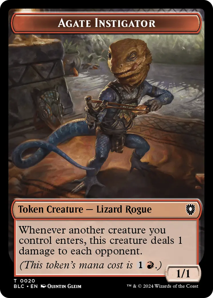 Agate Instigator // Rabbit Double-Sided Token [Bloomburrow Commander Tokens] 1