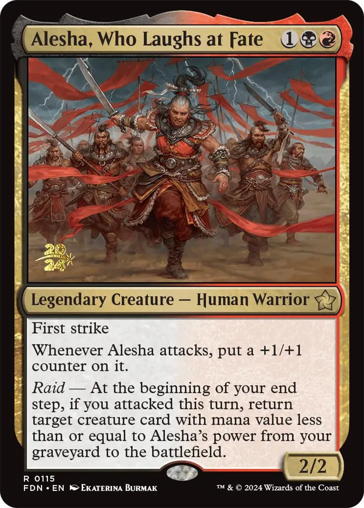 Alesha, Who Laughs At Fate [Foundations Prerelease Promos] 1