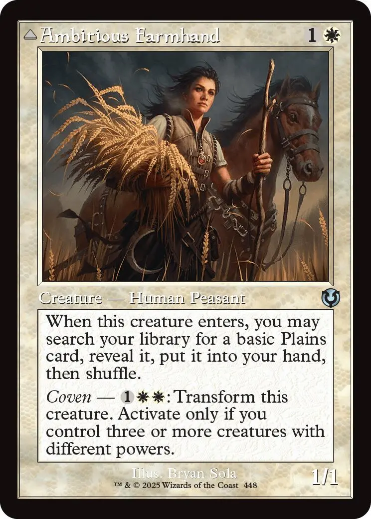 Ambitious Farmhand // Seasoned Cathar (Retro Frame) [Innistrad Remastered] 1
