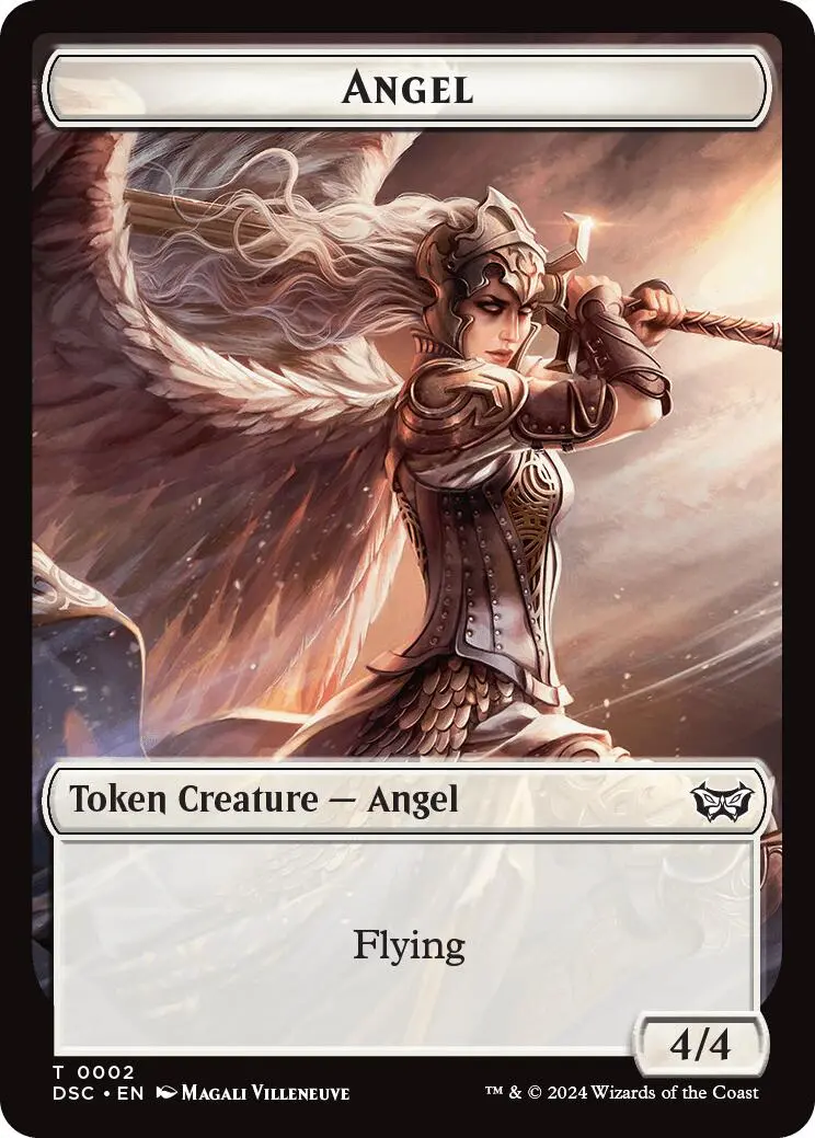 Angel // Treasure Double-Sided Token [Duskmourn: House Of Horror Commander Tokens] 1
