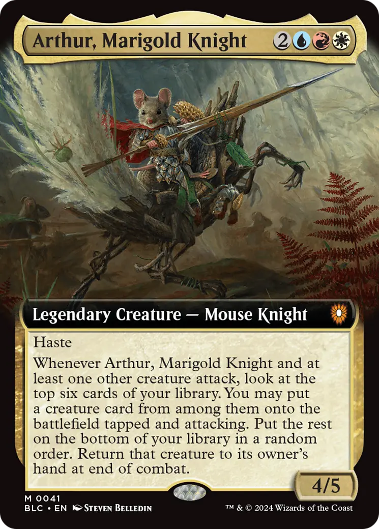 Arthur, Marigold Knight (Extended Art) [Bloomburrow Commander] 1