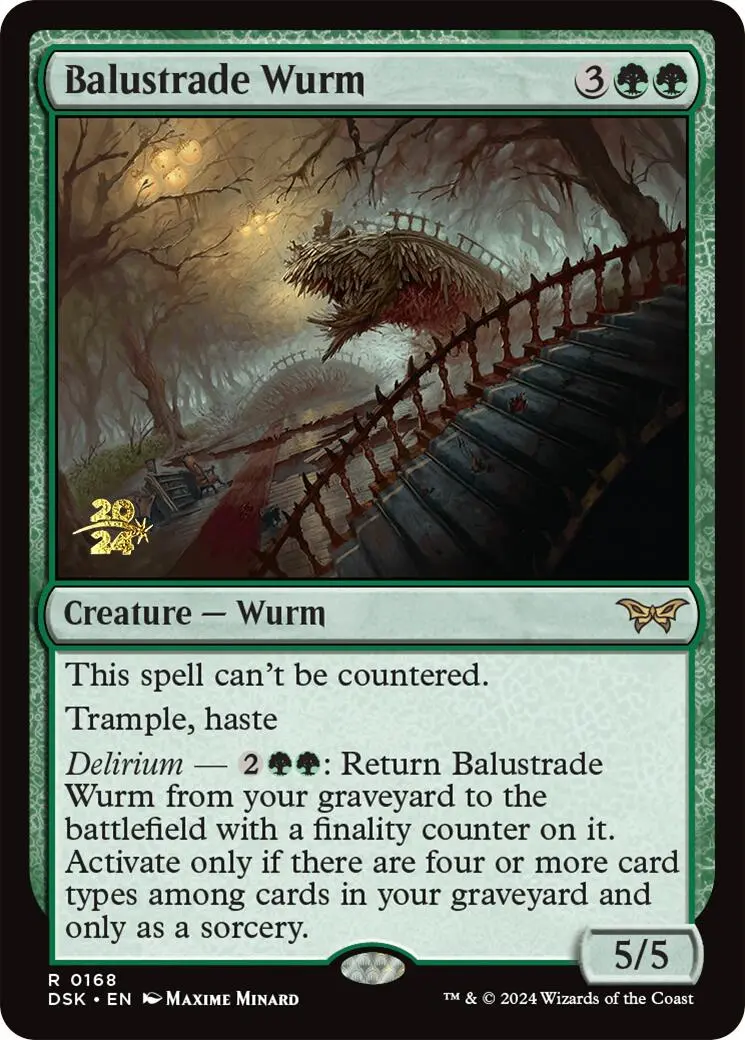 Balustrade Wurm [Duskmourn: House Of Horror Prerelease Promos] 1