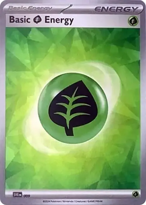 Basic Grass Energy (009) (Cracked Ice Holo) [Scarlet & Violet: Stellar Crown] 1