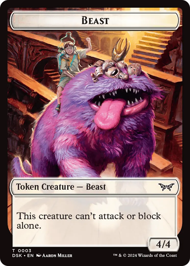Beast // Copy Double-Sided Token [Duskmourn: House Of Horror Tokens] 1