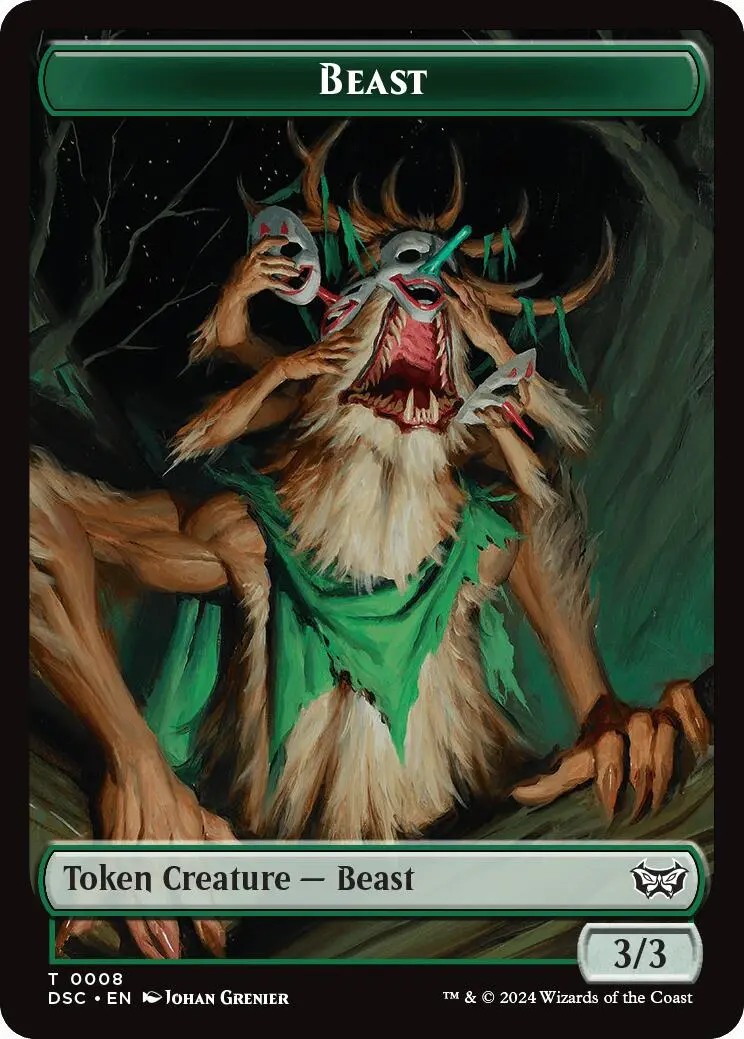 Beast // Scarecrow Double-Sided Token [Duskmourn: House Of Horror Commander Tokens] 1