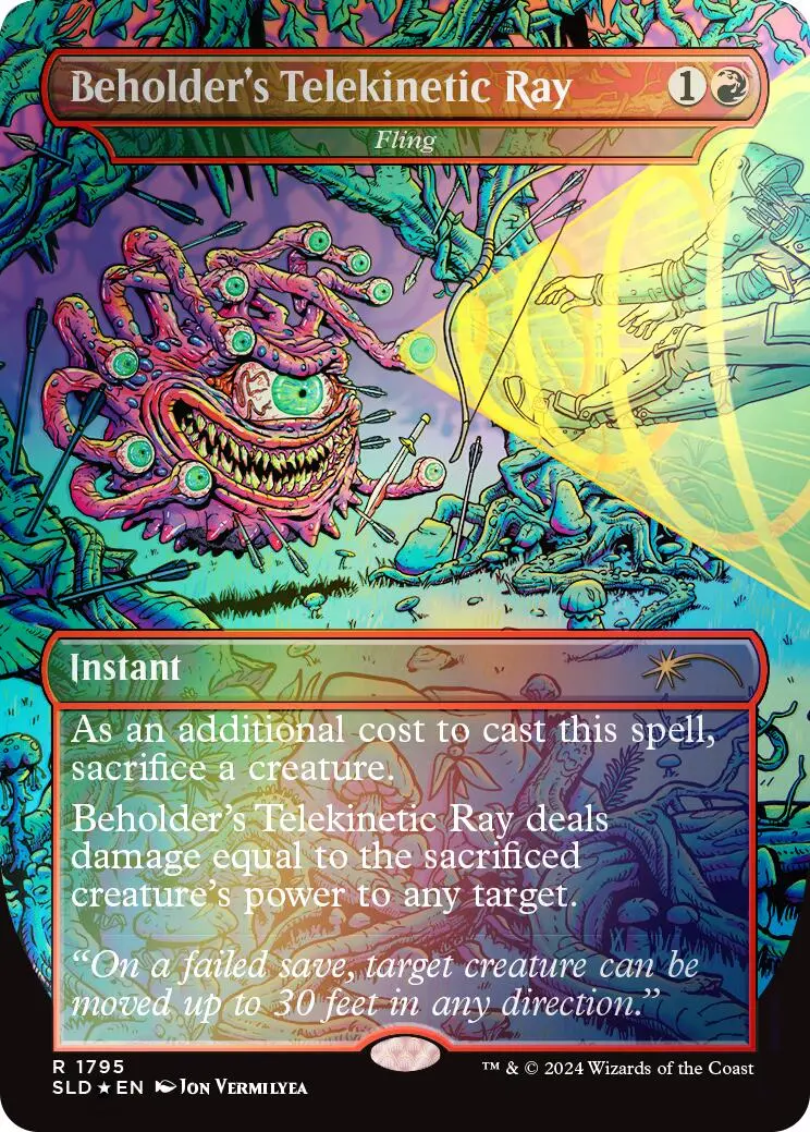 Beholder's Telekinetic Ray - Fling (Rainbow Foil) [Secret Lair Drop Series] 1