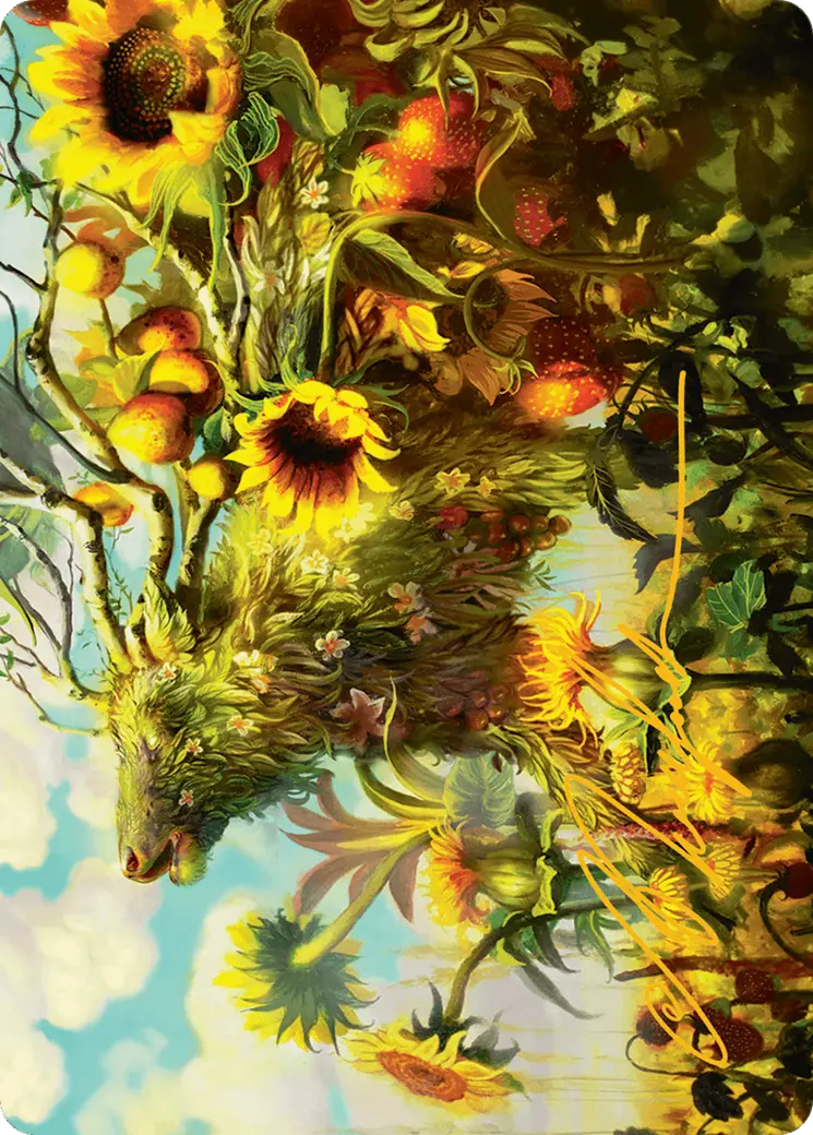 Beza, The Bounding Spring Art Card (Gold-Stamped Signature) [Bloomburrow Art Series] 1