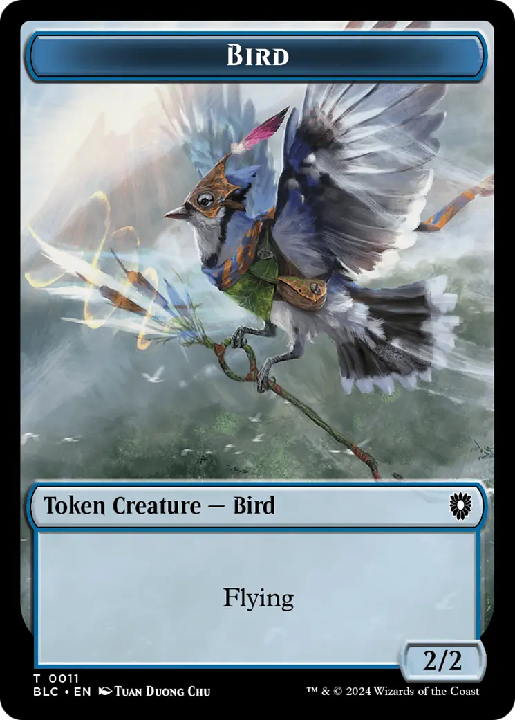 Bird (011) // Fish Double-Sided Token [Bloomburrow Commander Tokens] 1