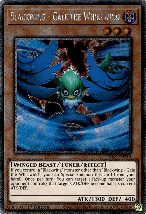 Blackwing - Gale The Whirlwind (Platinum Secret Rare) [Ra03-En215] Platinum Secret Rare 1