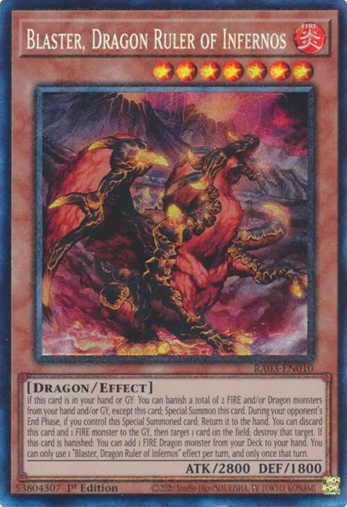 Blaster, Dragon Ruler Of Infernos (Cr) [Ra03-En010] Prismatic Collector's Rare 1