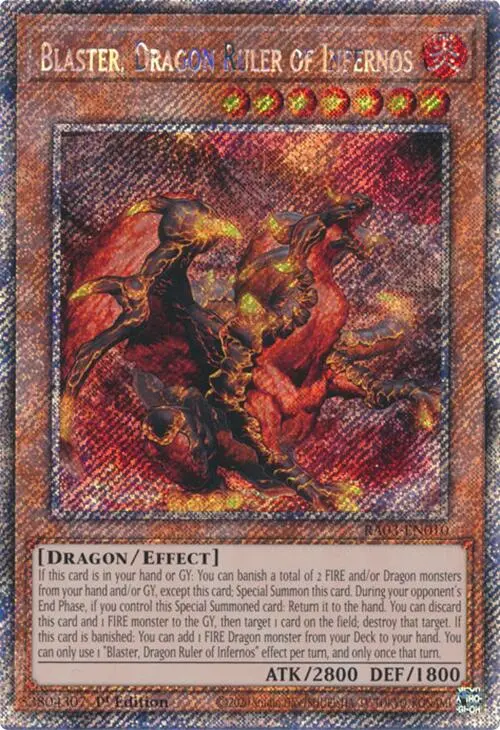 Blaster, Dragon Ruler Of Infernos (Platinum Secret Rare) [Ra03-En010] Platinum Secret Rare 1