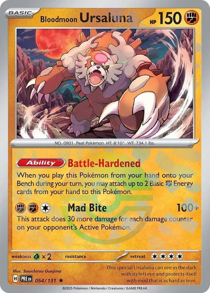 Bloodmoon Ursaluna (054/131) (Poke Ball Pattern) [Scarlet & Violet: Prismatic Evolutions] 1
