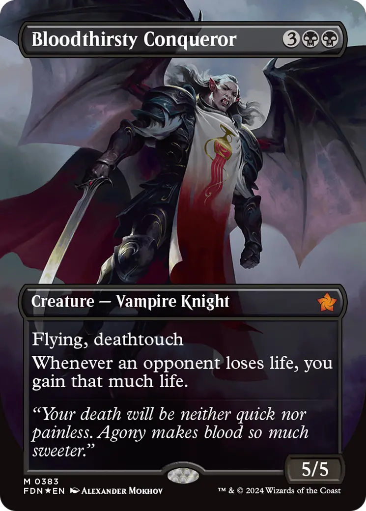 Bloodthirsty Conqueror (Borderless) (Mana Foil) [Foundations] 1