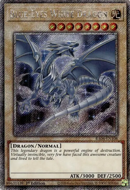 Blue-Eyes White Dragon (8Th Art) [Ra04-En108] Platinum Secret Rare 1