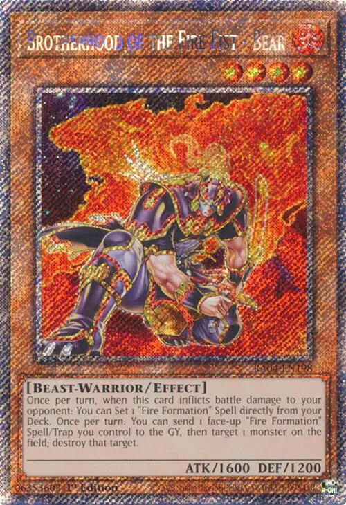 Brotherhood Of The Fire Fist - Bear [Ra04-En198] Platinum Secret Rare 1