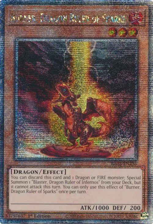 Burner, Dragon Ruler Of Sparks (Quarter Century Secret Rare) [Ra03-En256] Quarter Century Secret Rare 1