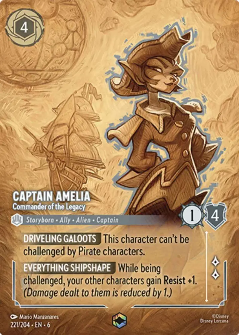Captain Amelia - Commander Of The Legacy (Enchanted) (221/204) [Azurite Sea] 1