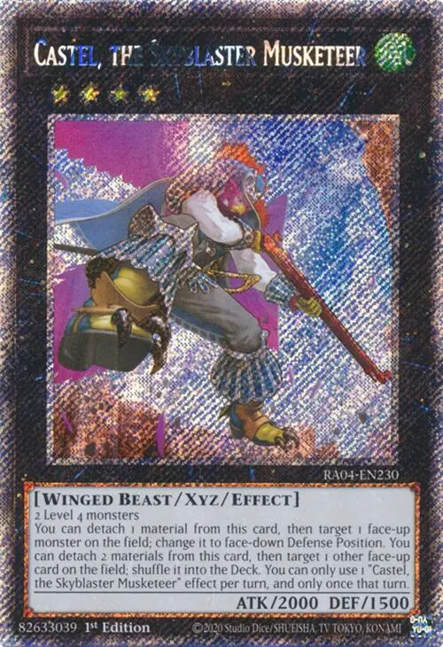 Castel, The Skyblaster Musketeer [Ra04-En230] Platinum Secret Rare 1