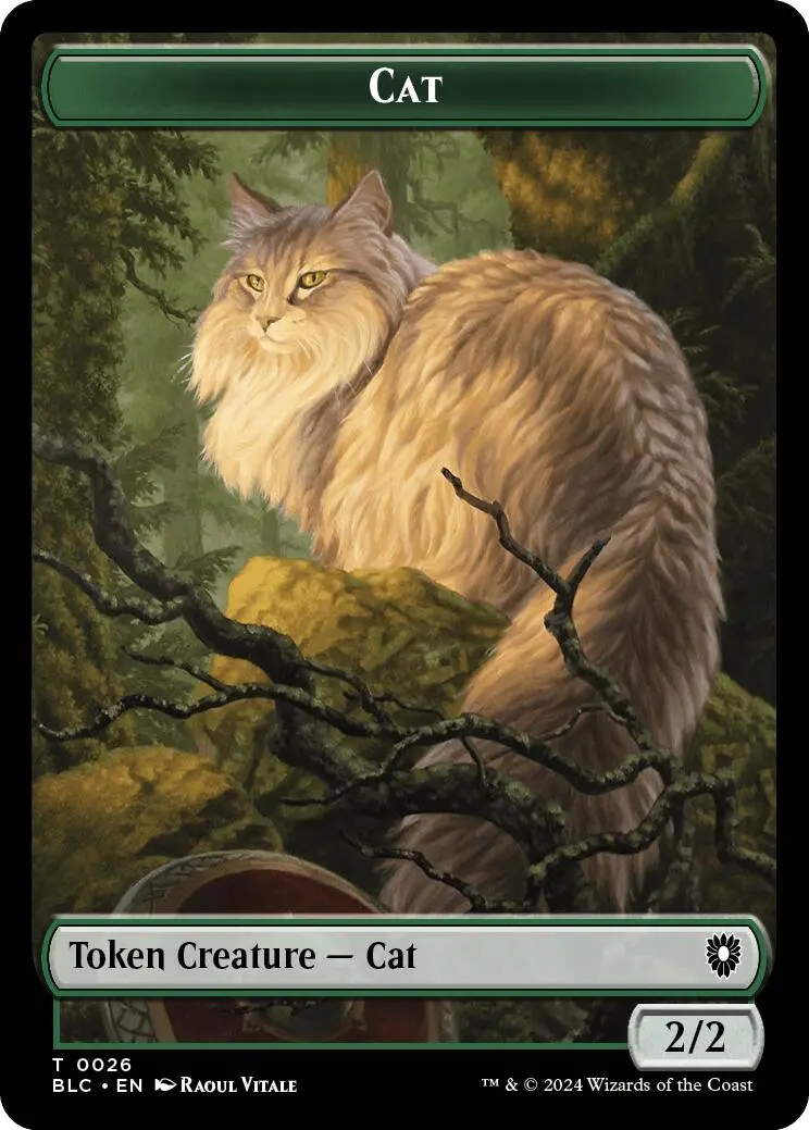 Cat // Beast (025) Double-Sided Token [Bloomburrow Commander Tokens] 1