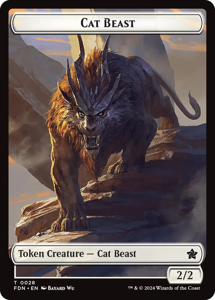 Cat Beast // Dragon (0017) Double-Sided Token [Foundations Tokens] 1
