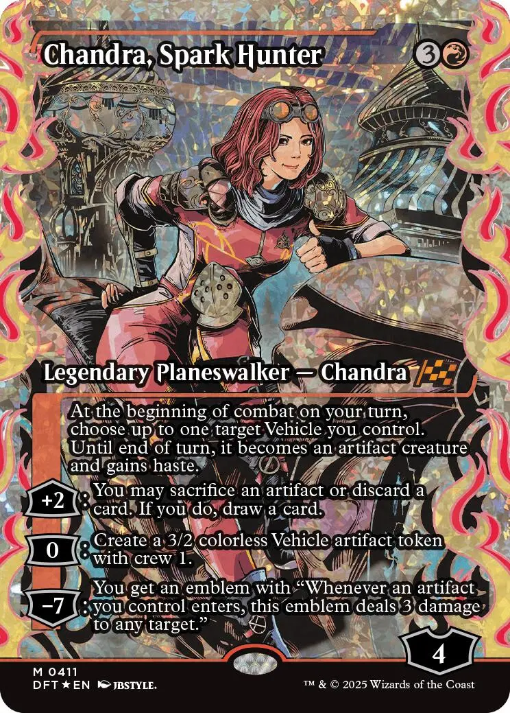 Chandra, Spark Hunter (Showcase Fracture Foil) (Japanese) [Aetherdrift] 1