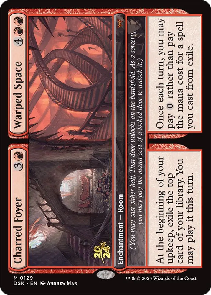 Charred Foyer // Warped Space [Duskmourn: House Of Horror Prerelease Promos] 1