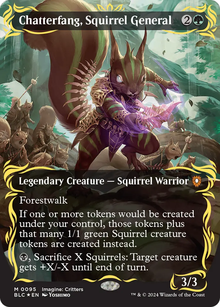 Chatterfang, Squirrel General (Borderless) (Raised Foil) [Bloomburrow Commander] 1