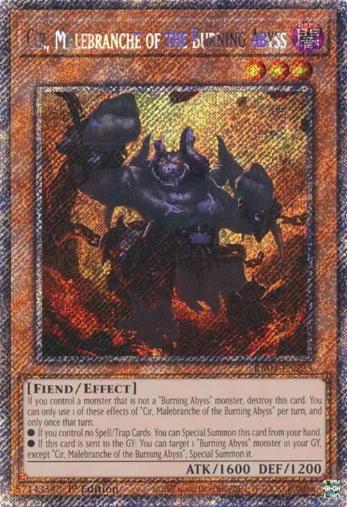 Cir, Malebranche Of The Burning Abyss [Ra04-En235] Platinum Secret Rare 1