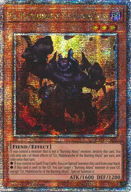 Cir, Malebranche Of The Burning Abyss [Ra04-En235] Quarter Century Secret Rare 1