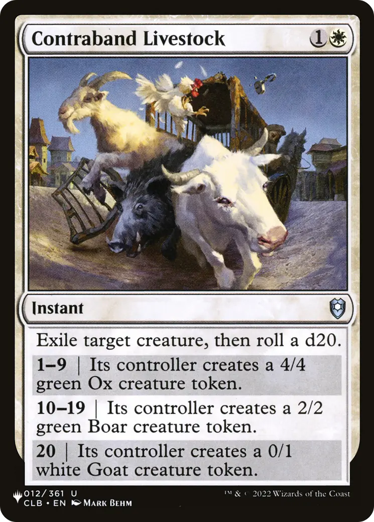 Contraband Livestock [The List] 1