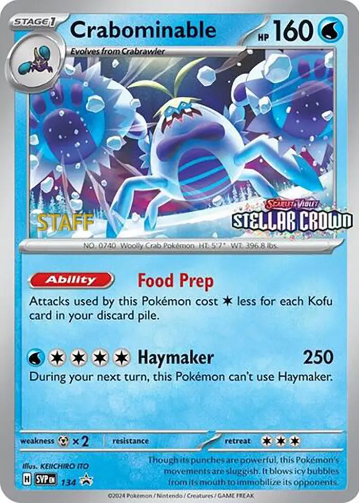 Crabominable (134/142) (Staff Promo) [Scarlet & Violet: Black Star Promos] 1