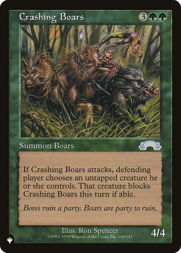 Crashing Boars [The List] 1