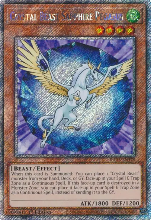 Crystal Beast Sapphire Pegasus (Platinum Secret Rare) [Ra03-En179] Platinum Secret Rare 1