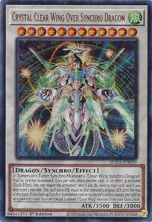 Crystal Clear Wing Over Synchro Dragon [Suda-En039] Ultra Rare 1