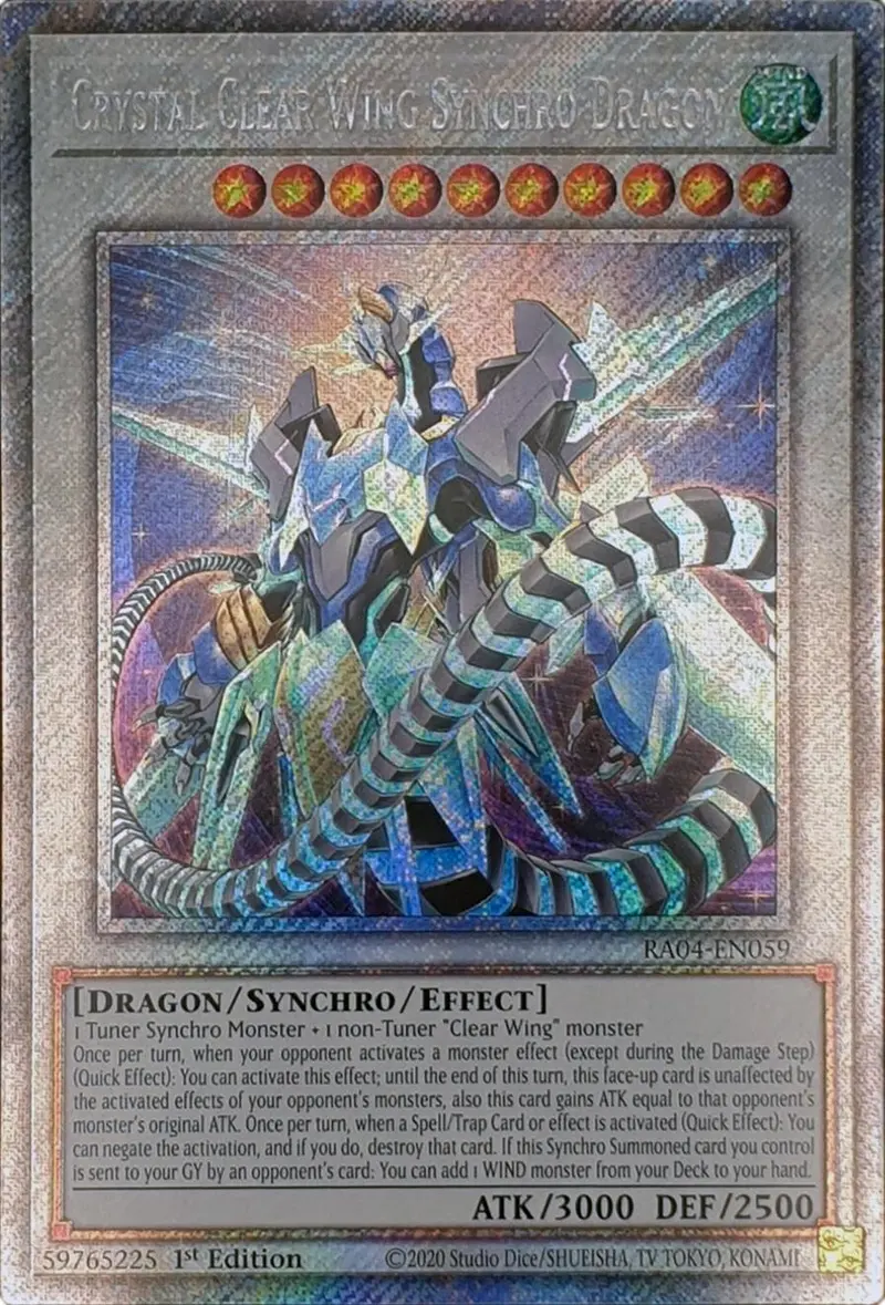 Crystal Clear Wing Synchro Dragon [Ra04-En059] Platinum Secret Rare 1