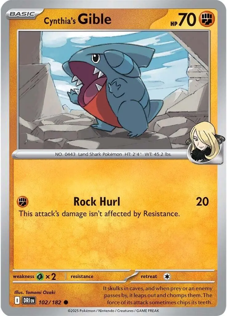 Cynthia's Gible (102/182) [Scarlet & Violet: Destined Rivals] 1