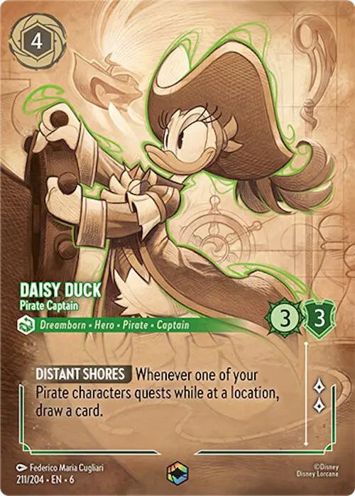 Daisy Duck - Pirate Captain (Enchanted) (211/204) [Azurite Sea] 1