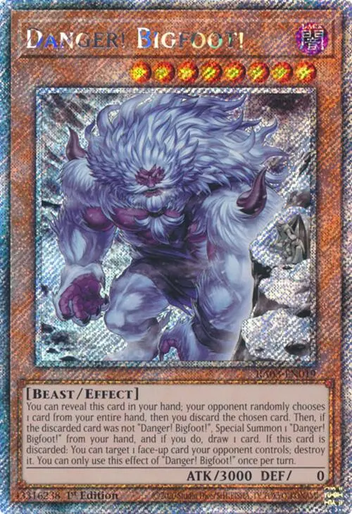 Danger! Bigfoot! (Alternate Art) (Platinum Secret Rare) [Ra03-En019] Platinum Secret Rare 1