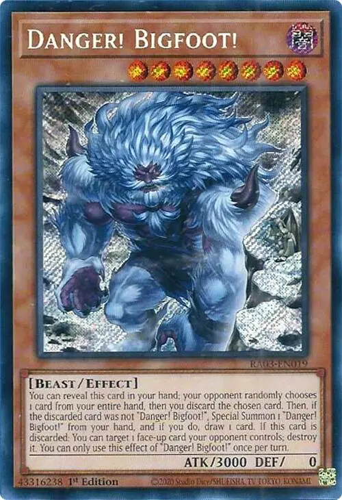 Danger! Bigfoot! (Alternate Art) (Secret Rare) [Ra03-En019] Secret Rare 1