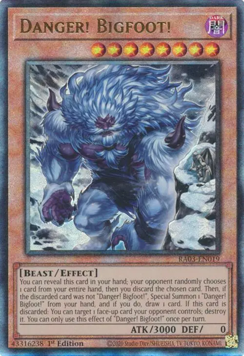 Danger! Bigfoot! (Alternate Art) (Utr) [Ra03-En019] Prismatic Ultimate Rare 1