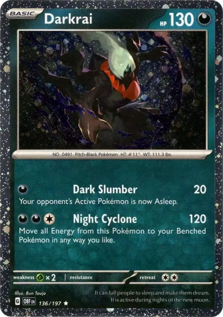 Darkrai (136/197) (Cosmos Holo) [Scarlet & Violet: Obsidian Flames] 1