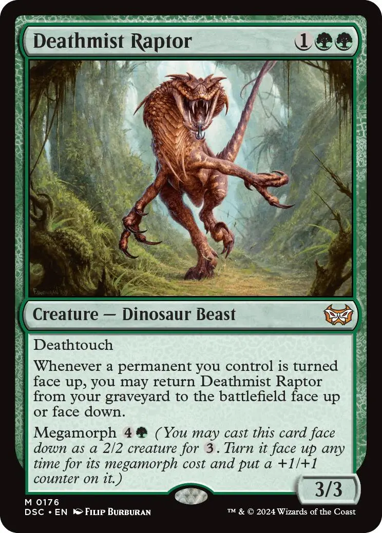 Deathmist Raptor [Duskmourn: House Of Horror Commander] 1