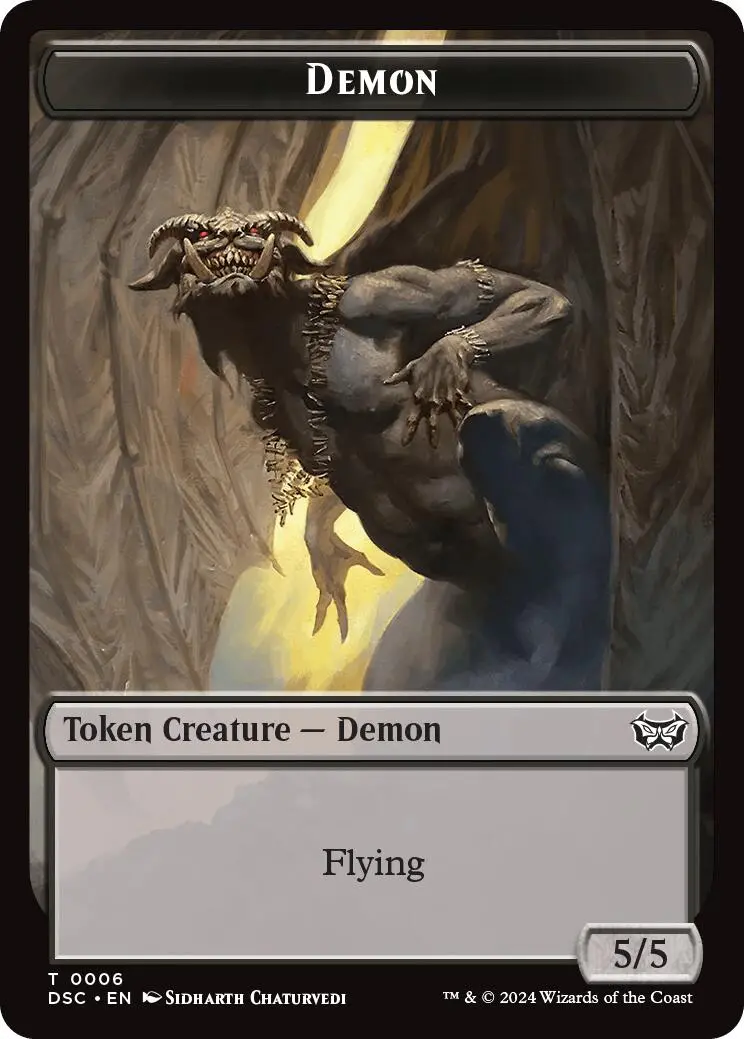 Demon // Bird Double-Sided Token [Duskmourn: House Of Horror Commander Tokens] 1