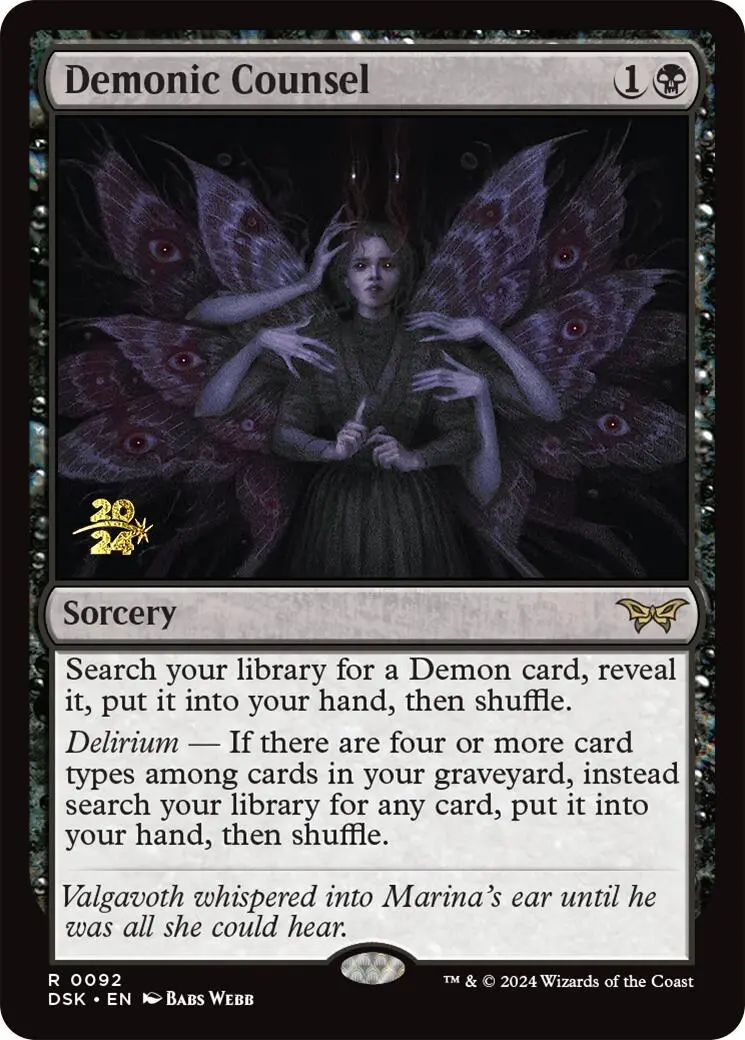 Demonic Counsel [Duskmourn: House Of Horror Prerelease Promos] 1