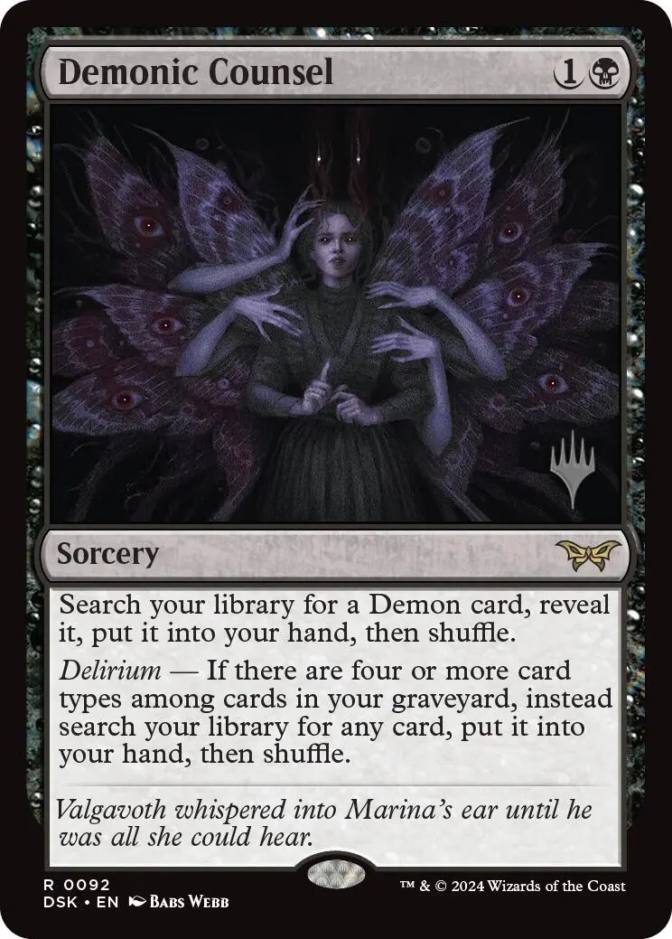 Demonic Counsel (Promo Pack) [Duskmourn: House Of Horror Promos] 1