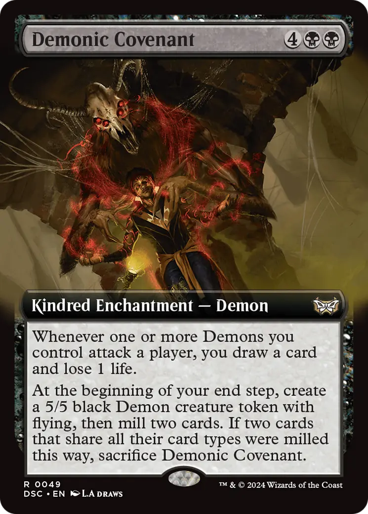 Demonic Covenant (Extended Art) [Duskmourn: House Of Horror Commander] 1
