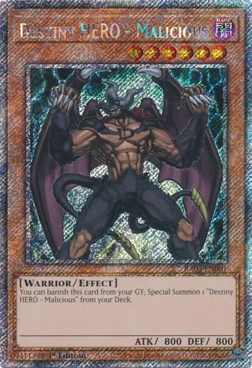 Destiny Hero - Malicious (Platinum Secret Rare) [Ra03-En001] Platinum Secret Rare 1