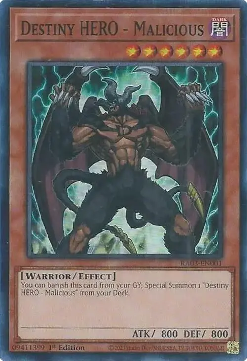 Destiny Hero - Malicious [Ra03-En001] Super Rare 1