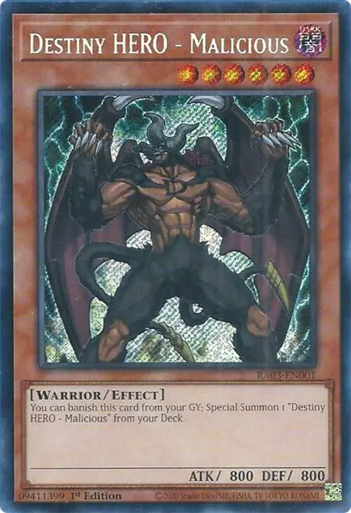 Destiny Hero - Malicious (Secret Rare) [Ra03-En001] Secret Rare 1